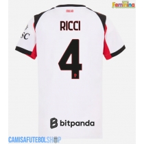 Camisa de time de futebol AC Milan Samuele Ricci #4 Replicas 2º Equipamento Feminina 2025-26 Manga Curta